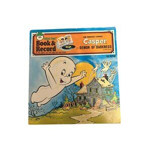 Casper The Friendly Ghost Book & Vinyl Record Set 45 RPM Demon Of Darkness